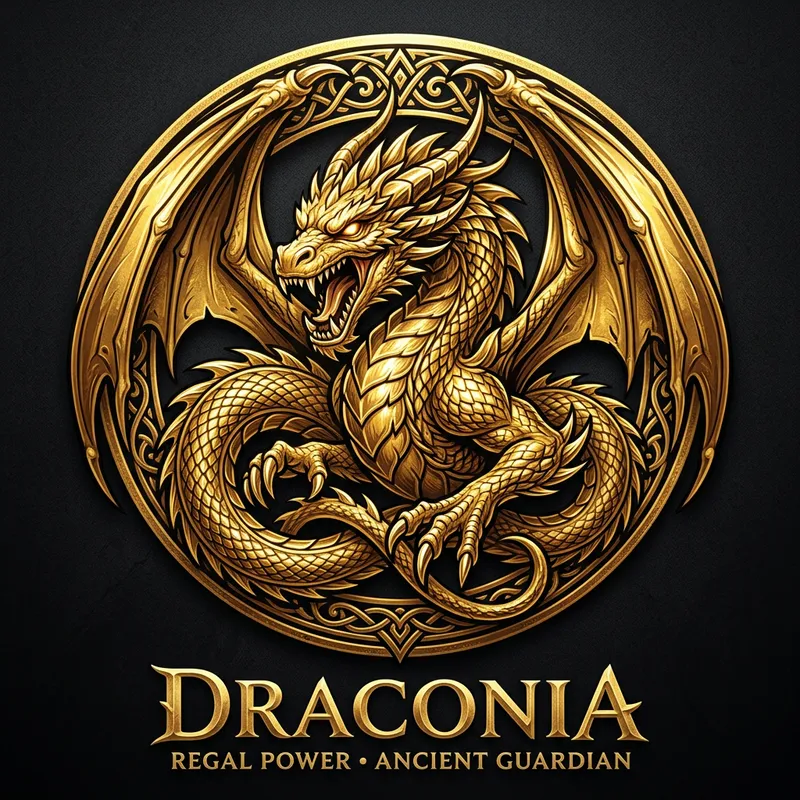 Golden Dragon Logo - Fierce & Majestic Design