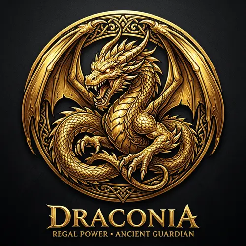 Golden Dragon Logo - Fierce & Majestic Design