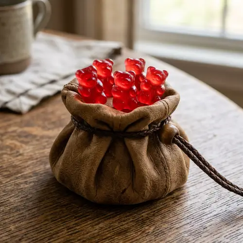 Bright Red Gummy Bears on Pouch - Sweet Treats Collection