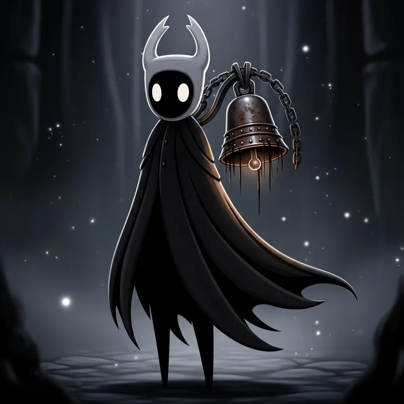 Dark Minimalist Gothic Protagonist Inspired by Hollow Knight