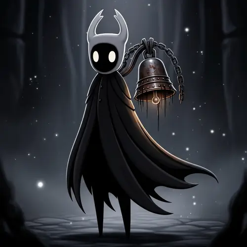 Dark Minimalist Gothic Protagonist Inspired by Hollow Knight