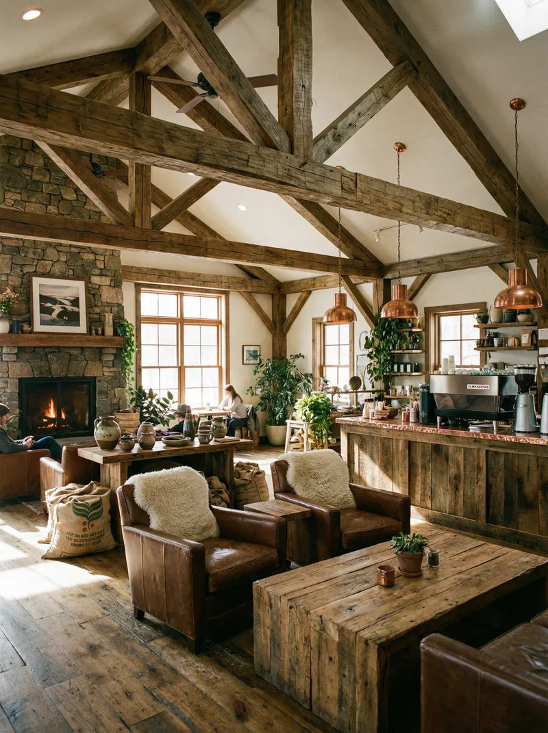 Beautiful Rustic Coffee Shop Interior Design