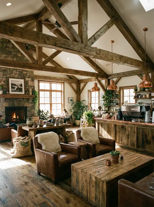 Beautiful Rustic Coffee Shop Interior Design
