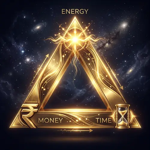Golden Triangle of Energy, Money & Time - 3D Art