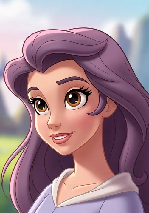 Disney Style Woman Portrait Character - 2D Cartoon