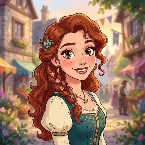 Disney Style Woman Portrait Character - 2D Cartoon