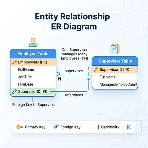 Entity Relationship Diagram (ERD) for Employee-Supervisor Connection