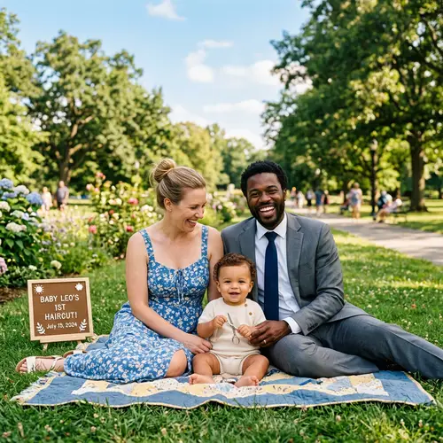 Baby's First Haircut Celebration With Mom & Dad