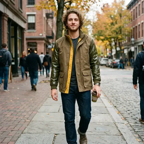 Day Old Guacamole Color Jacket with Vinyl Sleeves