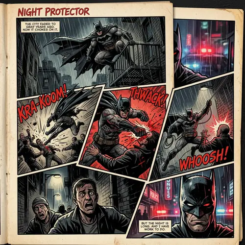 Dynamic Comic Page: Batman in Action - Art by Frank Miller