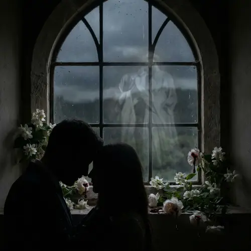 Enigmatic Silhouette of a Couple with Otherworldly Aura