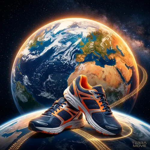 Planet Earth with Nike Athletic Shoes - Vibrant High-Resolution Image