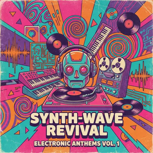 Vintage Electronic Music Art Cover Design