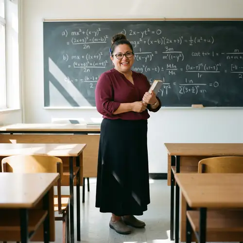 Experienced Hispanic Female Math Teacher with Enthusiasm