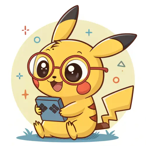 Cute Chibi AI Pikachu with Glasses