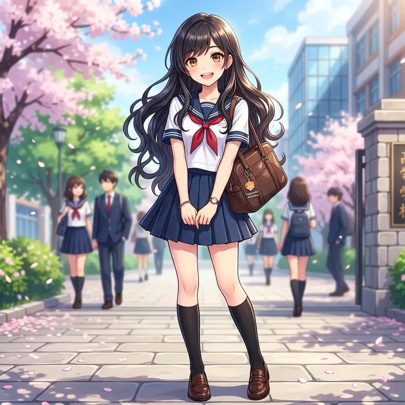 Dark Haired Anime Girl | Vibrant Eyes & Lively Demeanor