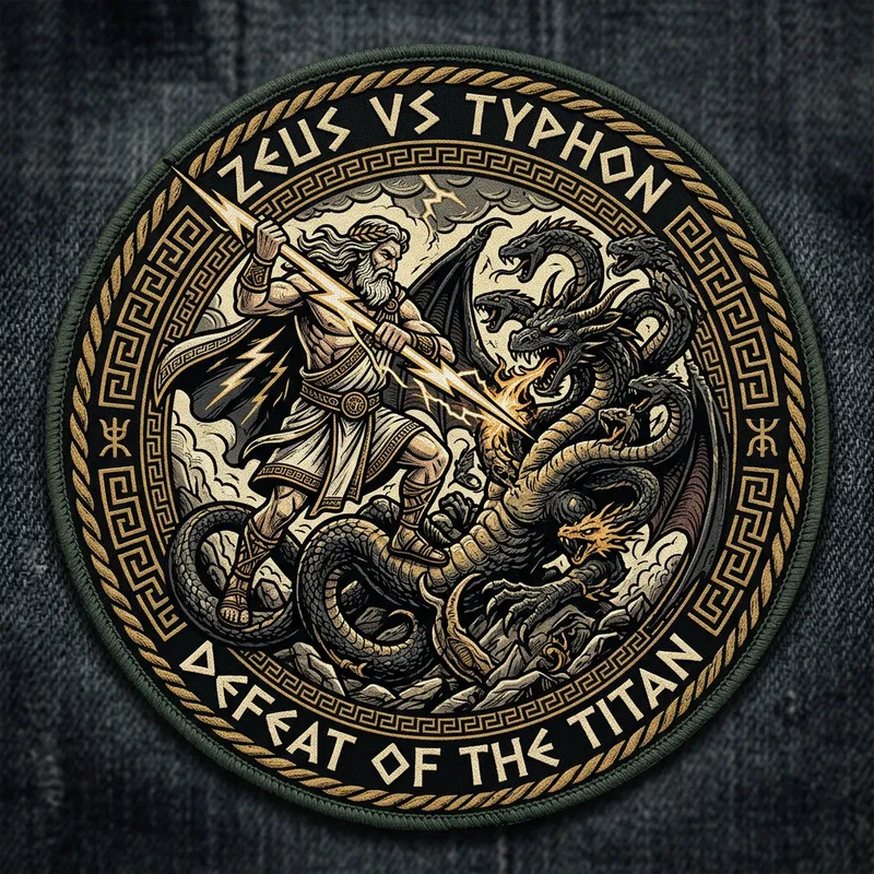 Tribal Patch Design: Zeus vs. Typhon Artwork