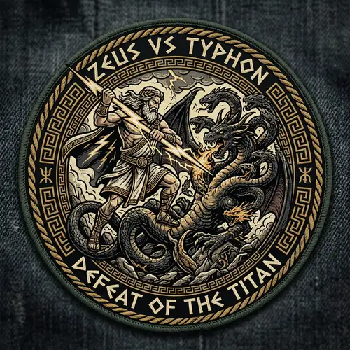 Tribal Patch Design: Zeus vs. Typhon Artwork