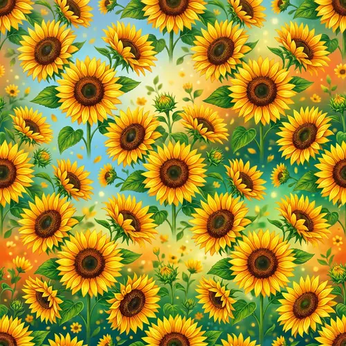 Vibrant Sunflower Patterns for Summer Backgrounds