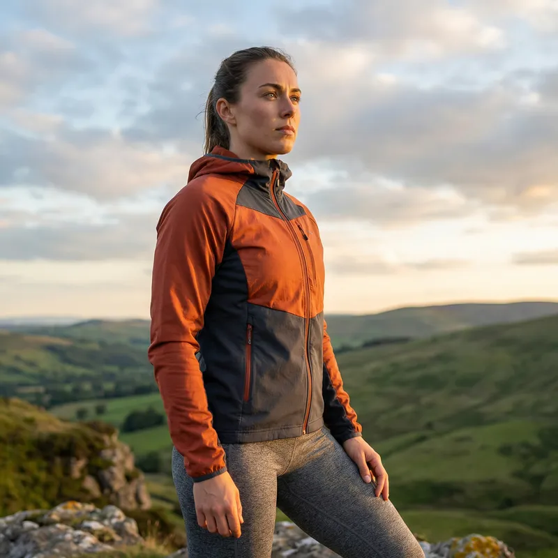 Fit Young Woman in Orange and Grey Outfit Outdoors Fit Young Woman in Orange and Grey Outfit Outdoors