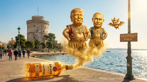 Trump & Putin: Golden Genies in Thessaloniki