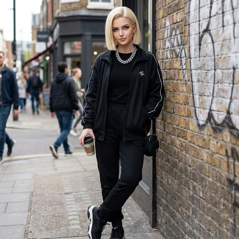 Street Style: Black Tracksuit Inspired by Android 18