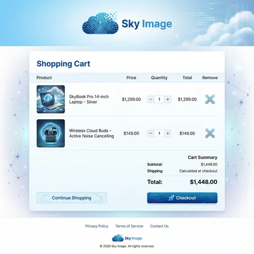 Sky Image Electronic & Laptop Shop - Professional CV Cart Design