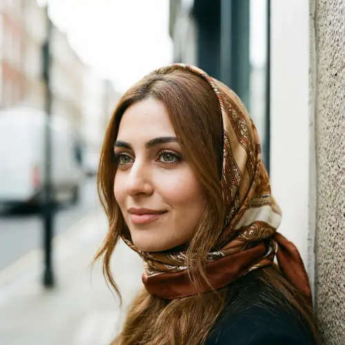 Realistic Daytime Profile Picture: Middle Eastern British Woman