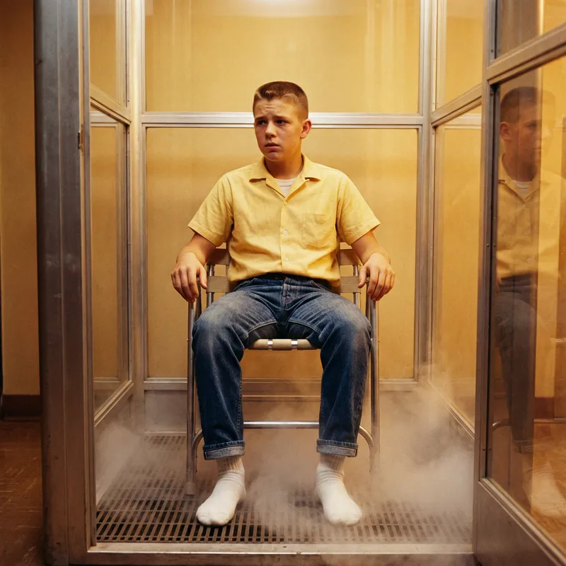 1950s Canadian Teen in a Misty Glass Room 1950s Canadian Teen in a Misty Glass Room