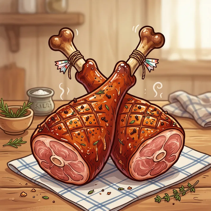Cartoon Ham Legs Crossed | Fun & Whimsical Illustration