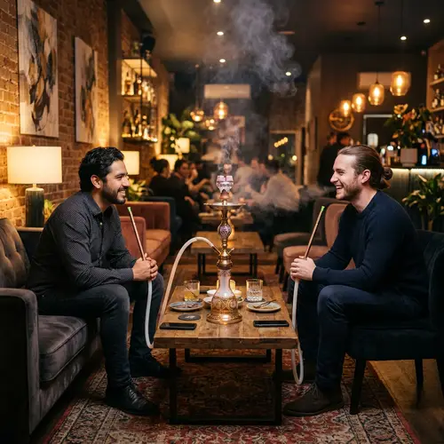 Chic Swag Room with Hookah: Stylish Ambiance and Relaxing Vibe