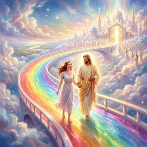 Crossing the Rainbow Bridge to Heaven with God