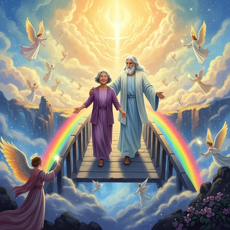 Crossing the Rainbow Bridge to Heaven with God