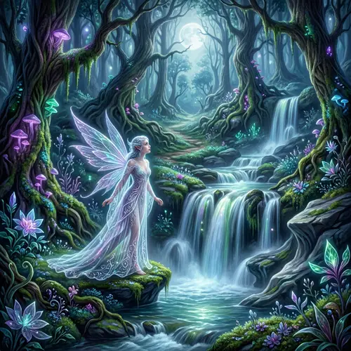 Enchanted Woodland Entity in Gem-like Hues | Neoclassical Fantasy Art