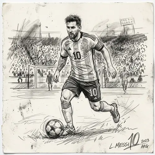 Messi Sketch | Artistic Portrait of a Soccer Legend