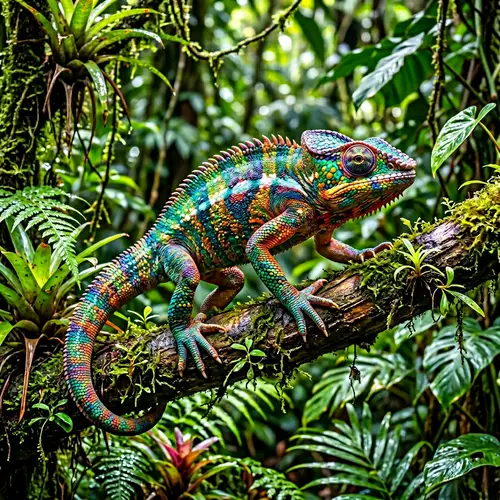 Vibrant Poison-Laden Salamander-Chameleon Creature