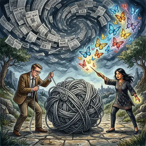 Illustrative Art on Misinformation: Untangling Truth from Fake News