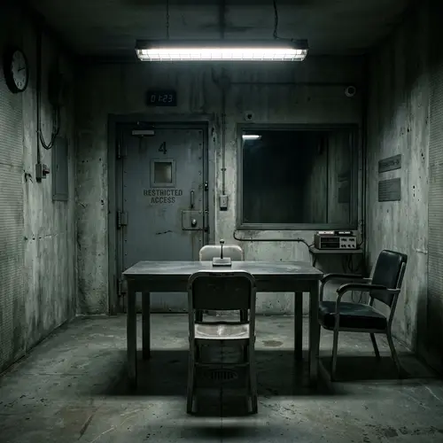Empty Interrogation Room - Espionage Setting
