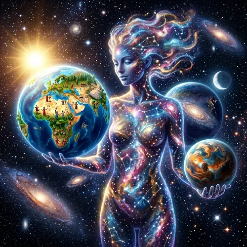 Cosmic Humanoid: Stardust and Earth in Harmony