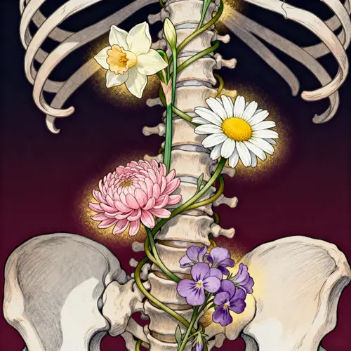Intricate Spine Tattoo Design with Birth Flowers