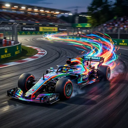 Vibrant Multicolour F1 Car | Racing Artwork