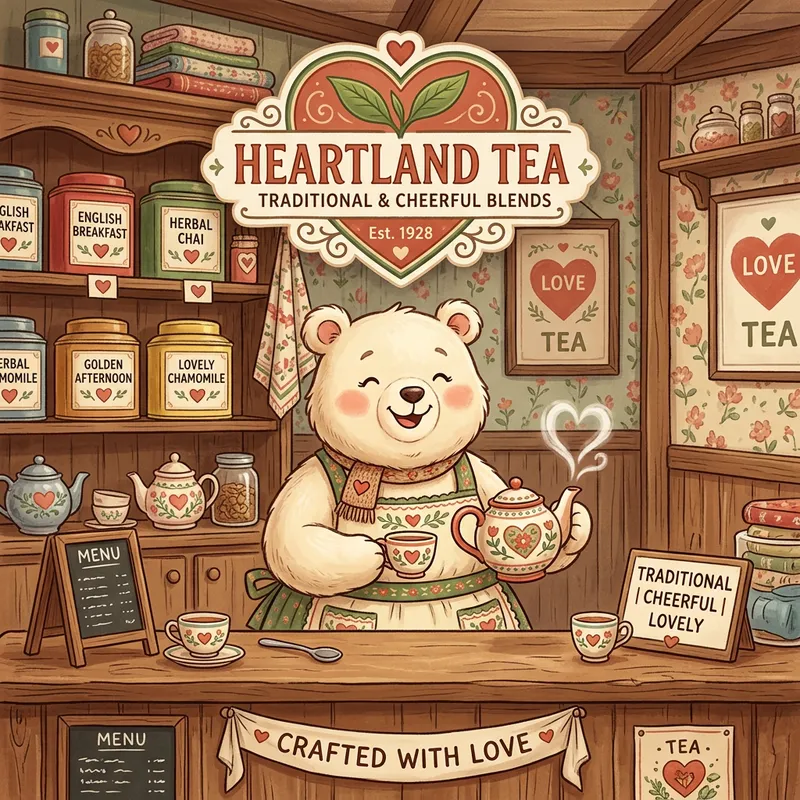 Cheerful Tea Brand Mascot - Heartfelt Tradition