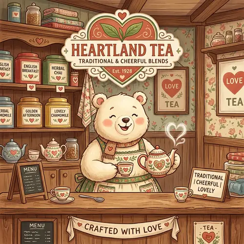 Cheerful Tea Brand Mascot - Heartfelt Tradition