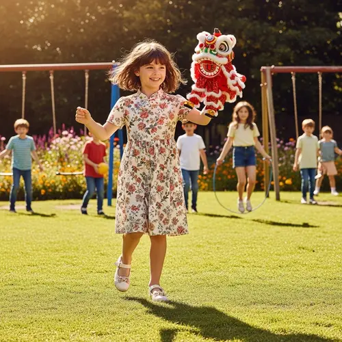 Joyful Dance in a Colorful Playground