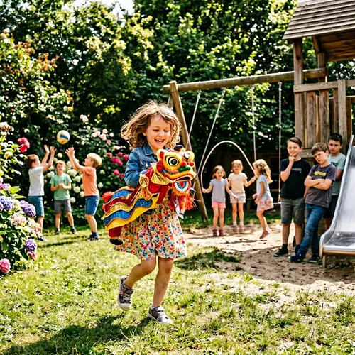 Joyful Dance in a Colorful Playground