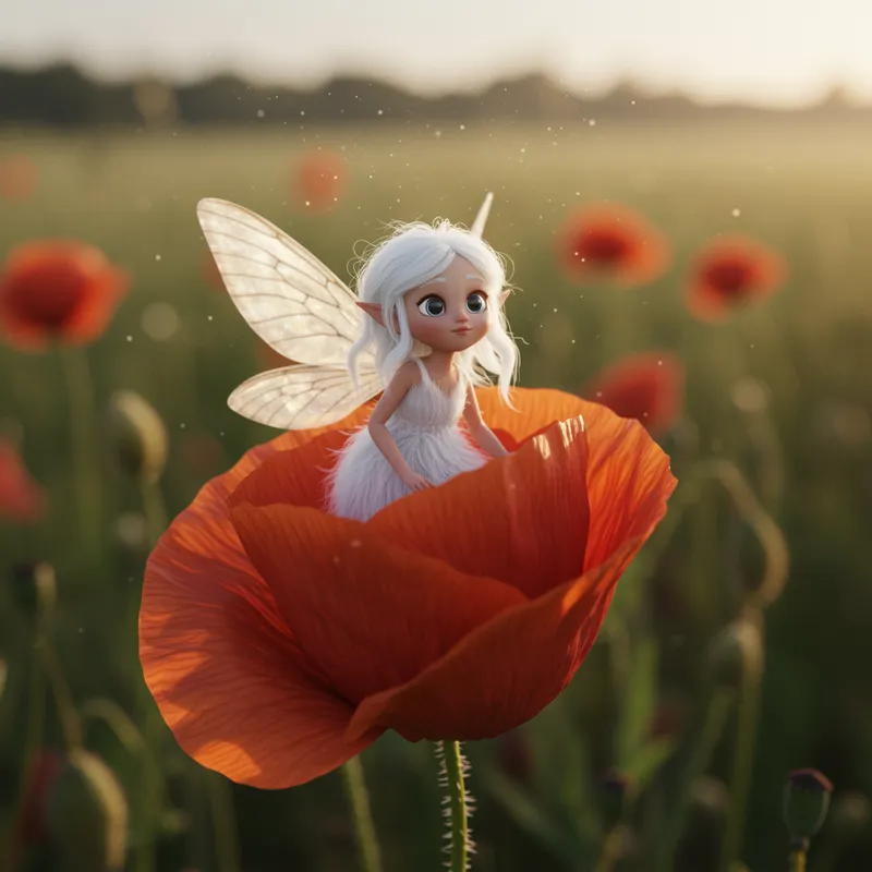 White-Haired Fairy Dots - Enchanting Designs White-Haired Fairy Dots - Enchanting Designs