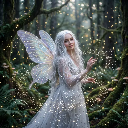 White-Haired Fairy Dots - Enchanting Designs