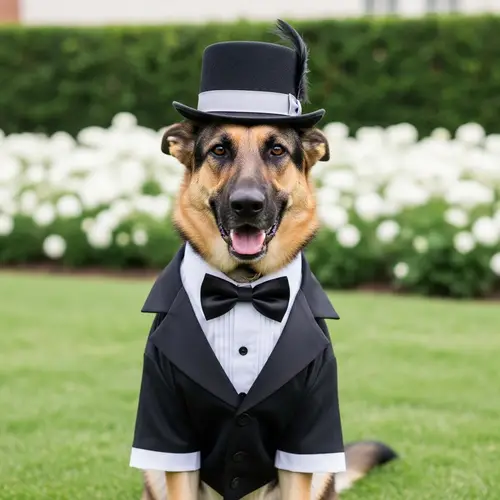 Dog Tuxedo and Top Hat for Wedding