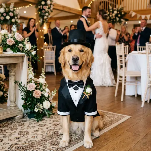 Dog Tuxedo and Top Hat for Wedding