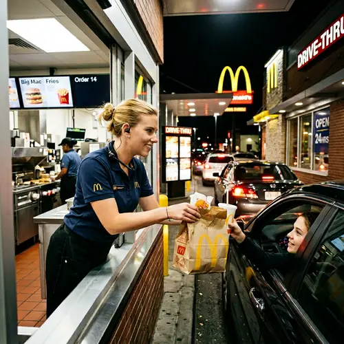 Scarlett Johansson at McDonald's Drive-In